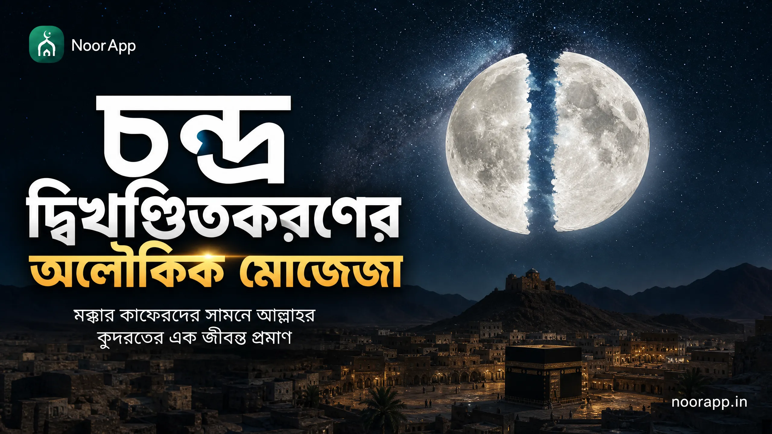 চন্দ্র দ্বিখণ্ডিতকরণের অলৌকিক মোজেজা: মক্কার কাফেরদের সামনে আল্লাহর কুদরতের এক জীবন্ত প্রমাণ
