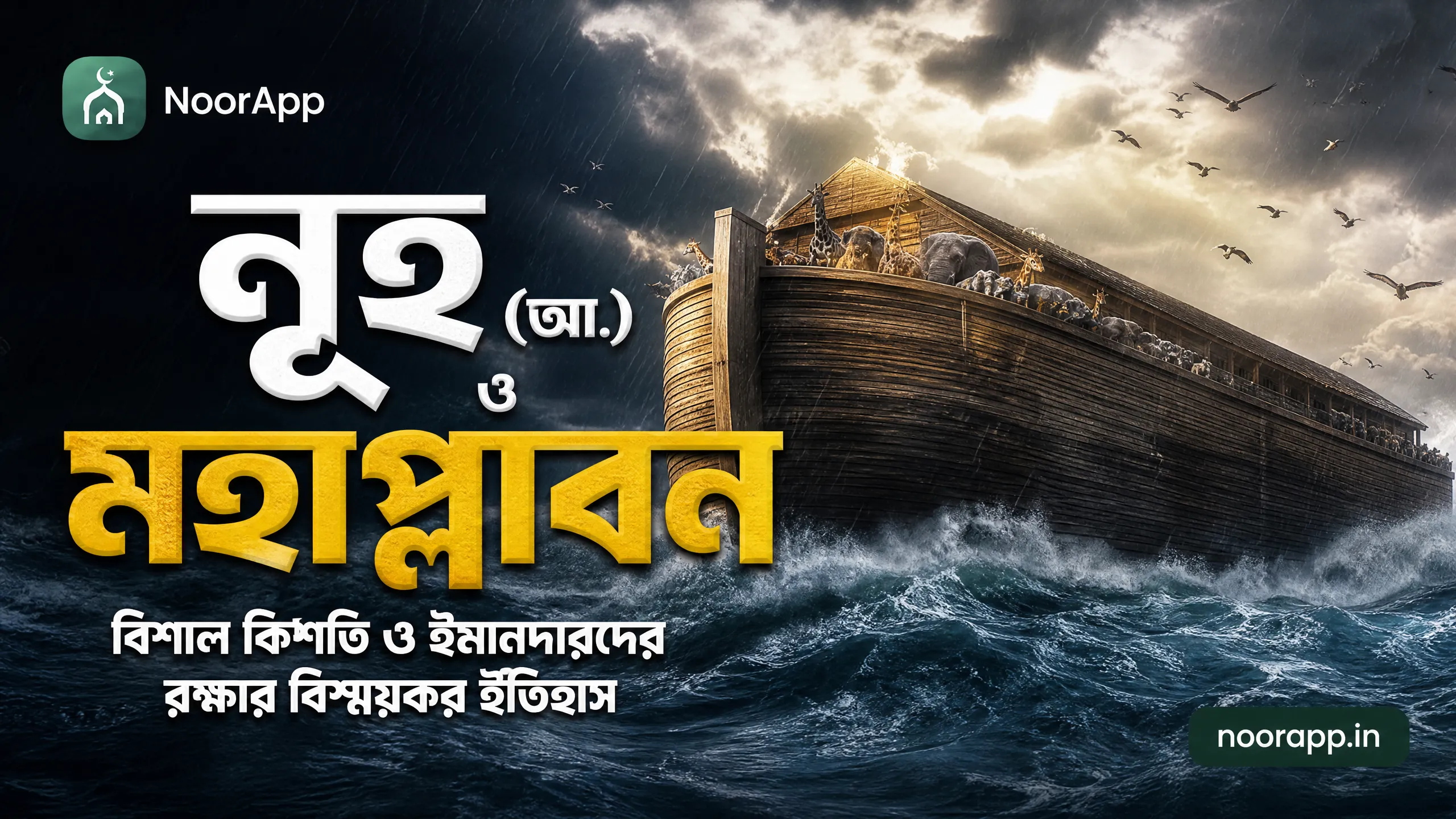নূহ (আ.) ও মহাপ্লাবন: বিশাল কিশতি ও ইমানদারদের রক্ষার বিস্ময়কর ইতিহাস