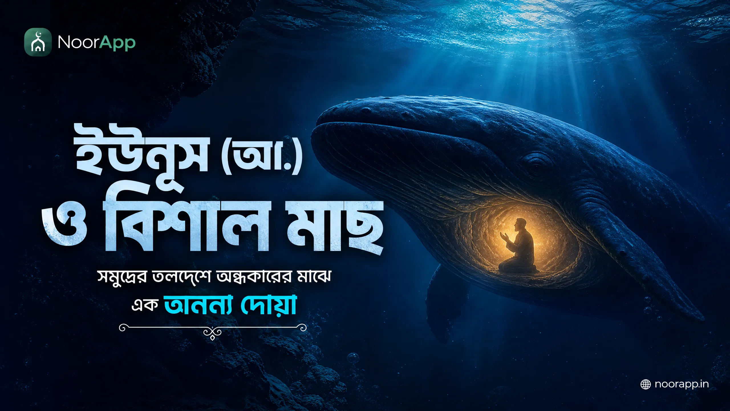 ইউনুস (আ.) ও বিশাল মাছ: সমুদ্রের তলদেশে অন্ধকারের মাঝে এক অনন্য দোয়া